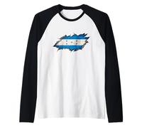 Bandiera dell'Honduras Strappata Maglia con Maniche Raglan