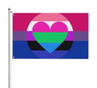 Bandiera Dell'Individualità Bisexual Genderfluid Polyromantic Pride Bandiera Da Cortile Resistente Ai Raggi Uv Bandiera Da Giardino Per Giardino, Cortile, Camion, 90X150cm