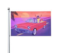 Bandiera Dell'Individualità Friends Riding In A Convertible Car Bandiera Pirati Resistente Ai Raggi Uv Bandiera Da Giardino Per Giardino, Cortile, La Fattoria All'Aperto, 90X150cm
