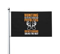 Bandiera Dell'Individualità Husband Solves Most Of My Pboblems Bowfishing Solves The Rest Bandiera Personalizzata Outdoor Bandiera Pirati Per La Fattoria All'Aperto, Camion, 90X150cm