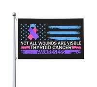 Bandiera Dell'Individualità Not All Wounds Are Visible Thyroid Cancer Awareness Bandiera Da Giardino Colore Vivido Bandiera Da Cortile Per La Fattoria All'Aperto, Cortile, Giardino, 90X150cm