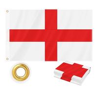 Bandiera dell'Inghilterra, 90 x 150 cm, per esterni, in tessuto Oxford 210D, resistente, con 4 file di cuciture, croce di San Giorgio con 2 occhielli in ottone, per parete, giardino, interni ed