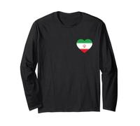 Bandiera dell'Iran Cuore Pocket Style Persian Pride Art Maglia a Manica