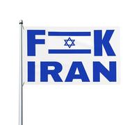 Bandiera dell'Iran "Dio benedica Israele, io sto con Israele", 3x5 yard, striscioni decorativi per prato all'aperto