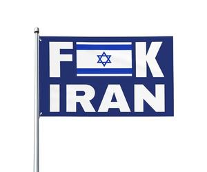 Bandiera dell'Iran "Dio benedica Israele, io sto con Israele", 3x5 yard, striscioni decorativi per prato all'aperto