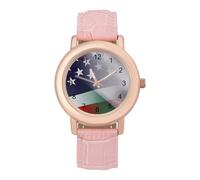 Bandiera dell'Irlanda e degli Stati Uniti Orologio da polso personalizzato da donna con cinturino morbido alla moda Regali per compleanni San Valentino, Stile:, regular, MHXYZHW