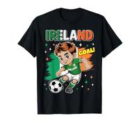 Bandiera dell'Irlanda Kid Goal Cartoon Éire per Ragazzi e Bambini Maglietta