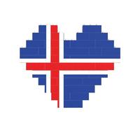 Bandiera dell'Islanda Stampa Blocco di Mattoni Puzzle Cuore Forma di Mattone Puzzle 3D Puzzle FAI DA TE Home Decor
