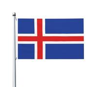 Bandiera dell'Islanda Stampe Bandiera su entrambi i lati 3 x 5FT leggera e resistente al colore con asole Ideale per feste all'aperto e giardini.