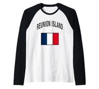 Bandiera dell'isola della Reunion Maglia con Maniche Raglan