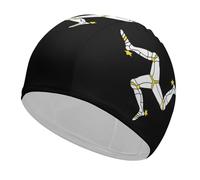 Bandiera dell'Isola di Man Cuffia da nuoto unisex Cappello da nuoto per uomo e donna Capelli corti e lunghi Cuffie da bagno alla moda