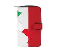 Bandiera dell'Italia con mappa dell'Italia carino portafogli lunghi grande capacità portafoglio fibbia borsa blocco frizione borsa per banconote contanti moneta carta chiave borsa, Stile:,