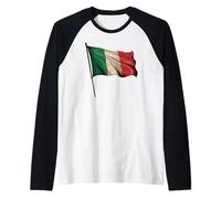 Bandiera dell'Italia Pride Giornata Nazionale Italiana Maglia con Maniche Raglan