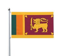 Bandiera dello Sri Lanka Stampe Bandiera su entrambi i lati 3 x 5FT leggera e resistente al colore con asole Ideale per feste all'aperto e giardini.