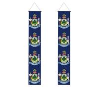 Bandiera dello stato del Maine stampa Decorazioni di laurea 2025 Banner, segno di portico di laurea classe del 2025 Congratulazioni Grad Banner