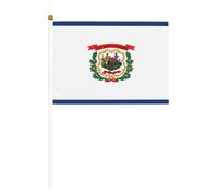 Bandiera dello stato del West Virginia, confezione da 6 e 10 bandiere palmari, striscioni su bastone, piccole bandiere per sfilate, feste, bar, compleanni