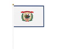 Bandiera dello stato del West Virginia su entrambi i lati e mini bandierine a bastone, adatte per la decorazione di feste e attività di squadra