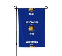 Bandiera dello stato del Wisconsin. Adatta per interni ed esterni, perfetta per casa, giardino, eventi e manifestazioni patriottiche.