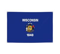 Bandiera dello stato del Wisconsin, decorazione da appendere alla parete, adatta per varie scene, feste, riunioni (119,4 x 180,3 cm) banner festivo