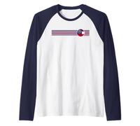 Bandiera dello stato della Georgia degli Stati Uniti patriottico nativo georgiano GA locale Maglia con Maniche Raglan