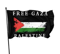 Bandiera dello Stato della Palestina 3x5 piedi con due occhielli in ottone, doppia cucitura, colore vivido anti-scolorimento