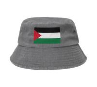 Bandiera dello Stato della Palestina Cappello da cowboy nero retrò e alla moda adatto a tutti i tipi di attività all'aperto, grigio, Taglia unica