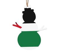 Bandiera dello Stato della Palestina in legno ornamento ciondolo a forma di pupazzo di neve 1 pz per albero, decorazione parete e porta - stile vintage