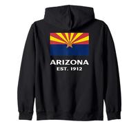 Bandiera dello stato dell'Arizona fondata nel 1912 nello stato del Grand Canyon Felpa con Cappuccio