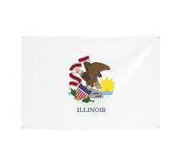 Bandiera dello stato dell'Illinois decorazione da appendere alla parete, adatta per varie scene, feste, riunioni (119,4 x 180,3 cm) banner festivo