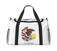 Bandiera dello stato dell'Illinois È una borsa da viaggio a tracolla portatile con grande capacità e multifunzione, un must per i viaggi all'aperto