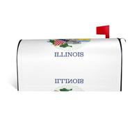 Bandiera dello Stato dell'Illinois Si tratta di una copertura per cassetta postale in tessuto impermeabile con una stampa su un lato e un'apertura curva su un lato.
