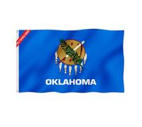 Bandiera dello stato dell'Oklahoma, 1,5 x 2,4 m, double face, resistente allo sbiadimento, in poliestere spesso con 2 occhielli in ottone