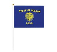 Bandiera dello Stato dell'Oregon, confezione da 6 e 10 bandiere palmari, striscioni su bastone, piccole bandiere per sfilate, feste, bar, compleanni