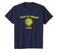 Bandiera dello Stato dell'Oregon Maglietta, Bambini, Navy, 8 Anni