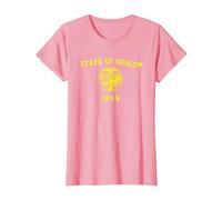 Bandiera dello Stato dell'Oregon Maglietta, Donna, Rosa, 3XL