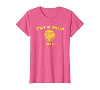 Bandiera dello Stato dell'Oregon Maglietta, Donna, Rosa mélange, L