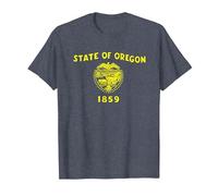 Bandiera dello Stato dell'Oregon Maglietta, Uomo, Pervinca, XL