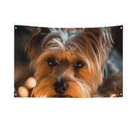 Bandiera dello Yorkshire Terrier, 152,4 x 243,8 cm, non sbiadisce, bandiera di benvenuto da giardino, cortile, casa, cartello decorativo per interni ed esterni, decorazione per la casa