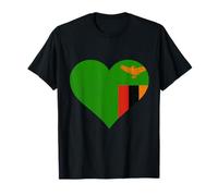 Bandiera dello Zambia Vintage Zambia Orgoglio Zambia Radici Cuore Maglietta
