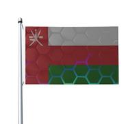 Bandiera Dell'Oman Con 2 Occhielli Bandiere Da Giardino Resistente Alle Intemperie Garden Flag Decorazione Per Interni Patio All'Aperto 90X150Cm