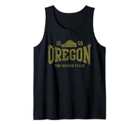Bandiera dell'Oregon The Beaver State Est 1859 vintage invecchiata Canotta