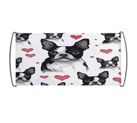 Bandiera dell'orgoglio, bandiera colorata con stampa di cane a cuore rosso Boston Terrier, bandiere personalizzate, bandiera sventolante a mano per i fan Home Game Parade eventi sportivi