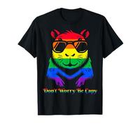 Bandiera dell'orgoglio LGBTQ di Capybara Don't Worry Be Capy Lovers #25D40 Maglietta