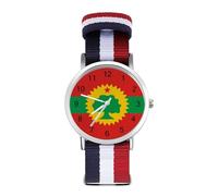 Bandiera dell'Oromo Liberation Front Sport Watch per uomo donna cinturino in nylon orologio analogico al quarzo, Stile:, regular