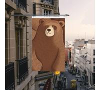 Bandiera dell'orso marrone 3 x 1,5 m bandiere da giardino all'aperto bandiere per la casa durevoli con occhielli bandiere decorative da cortile grande banner per feste interne esterne decorazioni per
