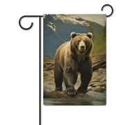 Bandiera dell'orso marrone 30,5 x 45,7 cm bandiere da giardino a doppia faccia in poliestere bandiere di benvenuto bandiere da cortile decorazione esterna per cortile portico prato