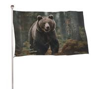Bandiera dell'orso marrone, 61 x 88,9 cm, stampa su entrambi i lati, bandiera decorativa da giardino, non sbiadisce, con occhielli in ottone da appendere, sfondo fotografico per interni ed esterni