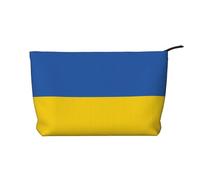 Bandiera dell'Ucraina ha stampato la borsa cosmetica del velluto a coste, borsa impermeabile di stoccaggio degli articoli da toeletta di viaggio, Nero , Taglia unica
