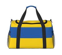Bandiera dell'Ucraina stampa grande tela di canapa Duffel Bag Weekender Borse per le donne Borsa da notte Carry On Tote Bag, nero, Taglia unica