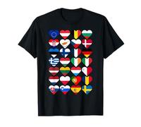 Bandiera dell'Unione Europea a Forma di Cuore Design EU Pride Maglietta